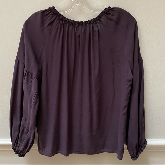 VELVET Long Sleeve Peasant Top Blouse  Burgandy Size Small - Picture 4 of 9